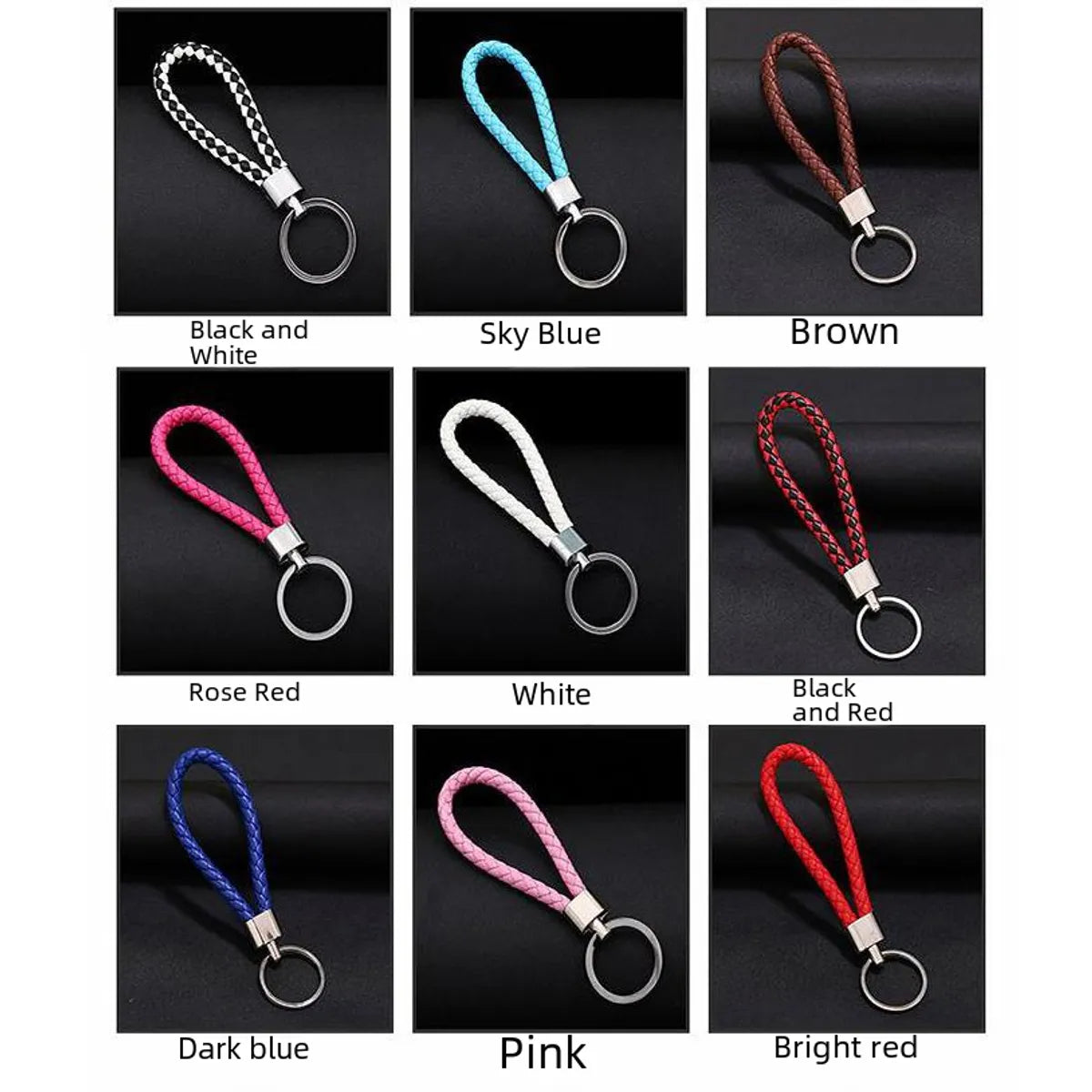 Wholesale Woven Leather Rope Keychain Car Key Ring Key Ring Pendant Activity Small Gift Key Chain Manufacturer