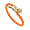 Wholesale Woven Open Bracelet Zinc Alloy Snakeshaped Vintage Rhinestone Snake Head Microinlay Animals Zodiac Style