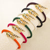 Wholesale Woven Open Bracelet Zinc Alloy Snakeshaped Vintage Rhinestone Snake Head Microinlay Animals Zodiac Style