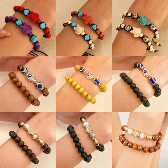Wholesale Woven Thread Rope Bracelet Handmade With Geometric Animal Zodiac Pattern For Women