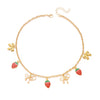 Wholesale Y2k Style Sweet Bow Red Strawberry Alloy Pearl Chain Necklace With Electroplating For Women