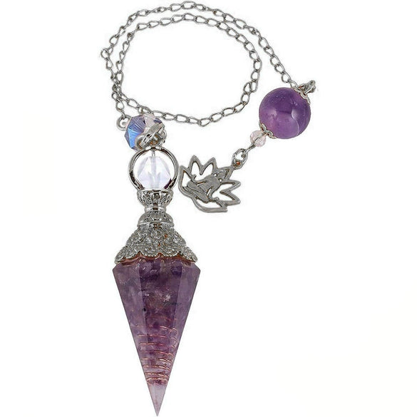 Wholesale Yoga Pendant With Natural Crystal Agate Stone Colorful Gravel In Resin Gold Handmade Geometric Hexagon Cone Shape