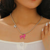 Wholesale Zinc Alloy Animal Zodiac Glazed Pony Pendant Necklace With Regular Chain And Electroplating Design