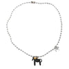 Wholesale Zinc Alloy Animal Zodiac Glazed Pony Pendant Necklace With Regular Chain And Electroplating Design