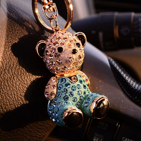 Wholesale Zinc Alloy Bear Car Key Pendant Women's Cute Exquisite Keychain Bag Pendant