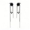 Wholesale Zinc Alloy Black Rose Long Tassel Electroplating Light Luxury Women's Earrings