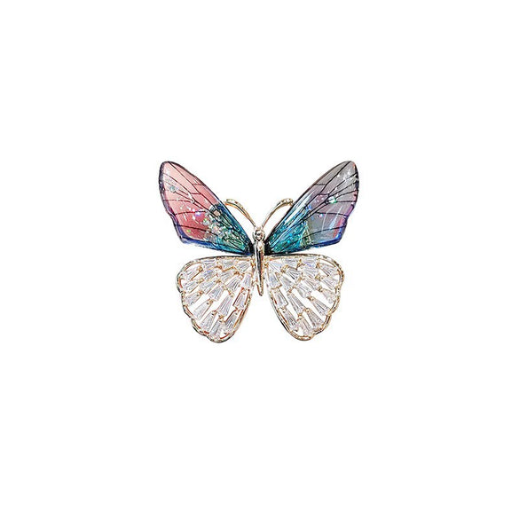 Wholesale Zinc Alloy Butterfly And Flower Brooch With Electroplating For Women
