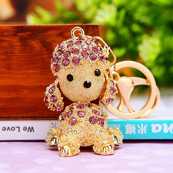 Wholesale Zinc Alloy Cute Style Puppy Car Keychain And Women's Bag Pendant
