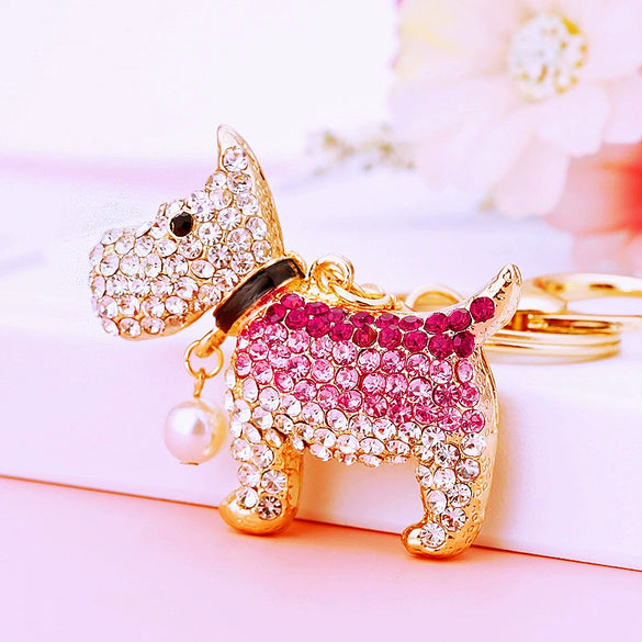 Wholesale Zinc Alloy Cute Style Puppy Car Keychain And Women's Bag Pendant