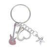 Wholesale Zinc Alloy Electric Guitar Star Bass Keychain Pendant With Electroplating Treatment Y2k Retro Style