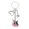 Wholesale Zinc Alloy Electric Guitar Star Bass Keychain Pendant With Electroplating Treatment Y2k Retro Style
