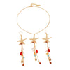 Wholesale Zinc Alloy Electroplated Starfish And Conch Marine Life Style Jewelry Set For Women
