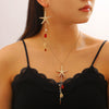 Wholesale Zinc Alloy Electroplated Starfish And Conch Marine Life Style Jewelry Set For Women