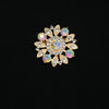 Wholesale Zinc Alloy Flower Shaped Rhinestone Brooch With Electroplating For Women And Unisex
