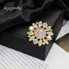 Wholesale Zinc Alloy Flower Shaped Rhinestone Brooch With Electroplating For Women And Unisex