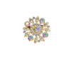Wholesale Zinc Alloy Flower Shaped Rhinestone Brooch With Electroplating For Women And Unisex