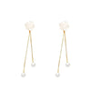 Wholesale Zinc Alloy Flower Tassel Stud Earrings For Women Light Luxury Style Electroplated