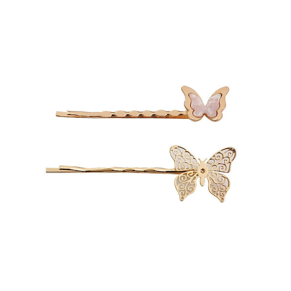 Wholesale Zinc Alloy Forest Style Butterfly Bow Tie Flower Electroplated Women's Word Clip Hairpin Set