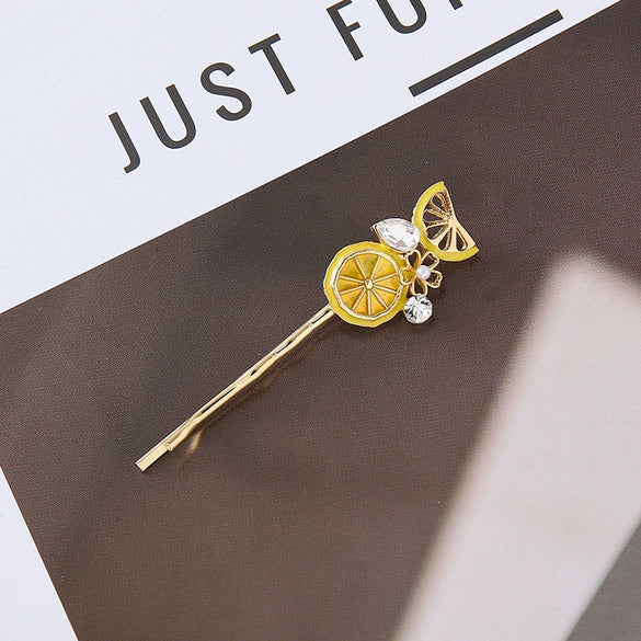 Wholesale Zinc Alloy Handmade Fruitstyle Rhinestone Pearl Hairpin For Women