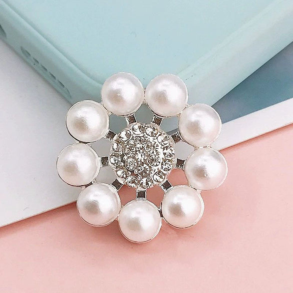 Wholesale Zinc Alloy Pearl Flower Diamond Mobile Phone Shell Jewelry Accessories With Return Pattern And Electroplating