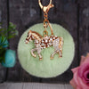 Wholesale Zinc Alloy Pony Car Creative Plush Keychain For Women With Diamond Encrustment