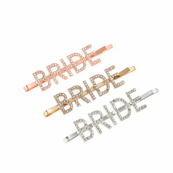 Wholesale Zinc Alloy Rhinestone Letter Hairpin For Women Electroplated Simple Style Hair Accessories