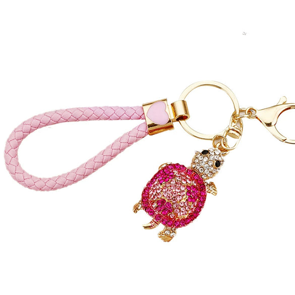 Wholesale Zinc Alloy Turtle Shaped Rhinestone Keychain For Women As Business Gift