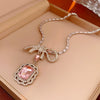 Wholesale Zircon Alloy Geometric Bow Clavicle Necklace With Electroplating For Women