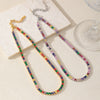 Wholesale Zircon And Copper Dopamine Fashion Geometric Square Necklace With Real Gold Plating