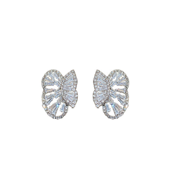 Wholesale Zircon Butterfly Earrings For Women Sweet Exquisite Light Luxury Elegant Inlaid Zircon