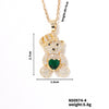 Wholesale Zircon Diamond Love Bear Pendant Jewelry Fashion Style Twisted Chain