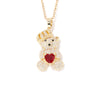 Wholesale Zircon Diamond Love Bear Pendant Jewelry Fashion Style Twisted Chain