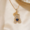Wholesale Zircon Diamond Love Bear Pendant Jewelry Fashion Style Twisted Chain