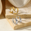 Wholesale Zircon Earrings Copper Gold Silver Electroplated Geometric Style Unisex