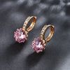 Wholesale Zircon Earrings Copper Zinc Alloy Geometric Electroplated Light Luxury Style For Women