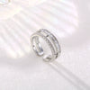 Wholesale Zircon Fashion Cold Style Ring With Geometric Pattern Microinlaid With Full Diamond Opening Adjustable