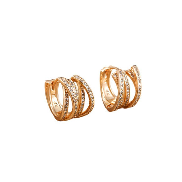 Wholesale Zircon Geometric Round Earrings For Women With Electroplating