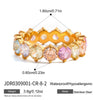 Wholesale Zircon Geometric Stainless Steel Electroplated Ring Women's Jewelry
