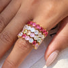 Wholesale Zircon Geometric Stainless Steel Electroplated Ring Women's Jewelry