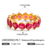 Wholesale Zircon Geometric Stainless Steel Electroplated Ring Women's Jewelry