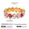 Wholesale Zircon Geometric Stainless Steel Electroplated Ring Women's Jewelry