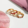 Wholesale Zircon Geometric Stainless Steel Electroplated Ring Women's Jewelry