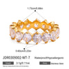 Wholesale Zircon Geometric Stainless Steel Electroplated Ring Women's Jewelry