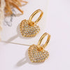 Wholesale Zircon Heart Earrings For Women Copper Geometric Simple Elegant