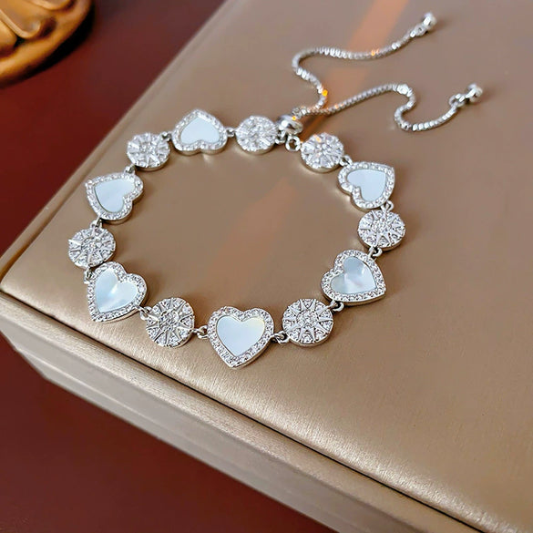 Wholesale Zircon Heart Fashion Electroplated Women's Bracelet