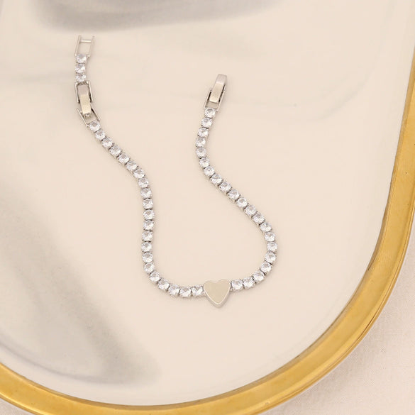 Wholesale Zircon Heart Fivepointed Star Bracelet 18K Goldplated Jewelry For Women