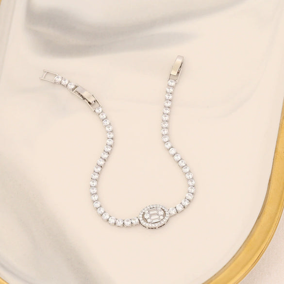 Wholesale Zircon Heart Fivepointed Star Bracelet 18K Goldplated Jewelry For Women