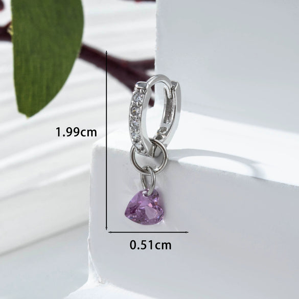 Wholesale Zircon Heartshaped Inlaid Pendant Earrings For Women Sweet Style