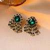 Wholesale Zircon Inlaid Geometric Silver Needle Round Bead Earrings For Women Gold Electroplated French Elegant Light Luxury Style