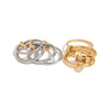 Wholesale Zircon Jewelry Stainless Steel Ring With Geometric Pattern Electroplated For Women